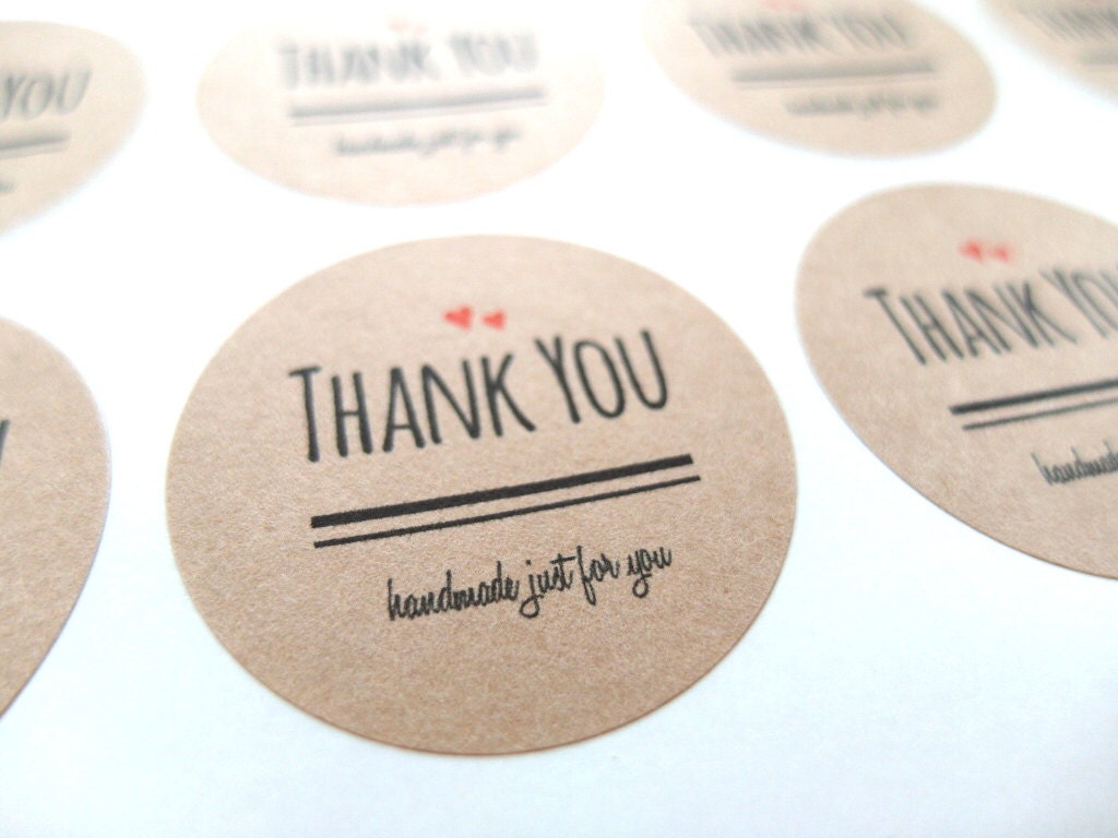 Thank You Stickers, Kraft Thank You Stickers - Made to Order