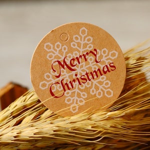Christmas Gift Tags, Christmas Tags, Kraft Tags, Red and White Twine Included, Set of 20 image 4