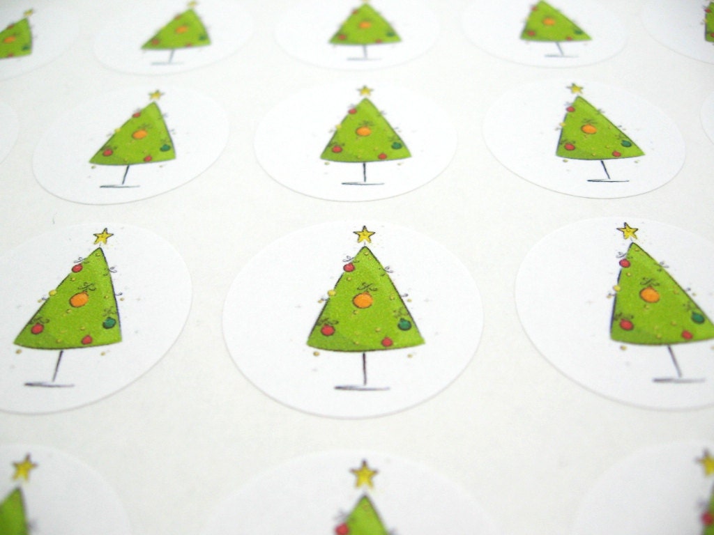 Christmas Stickers - Christmas Seals - Holiday Stickers - Christmas E…