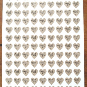 Thank You Stickers, Mini Heart Stickers, Kraft Stickers, Custom Stickers image 3