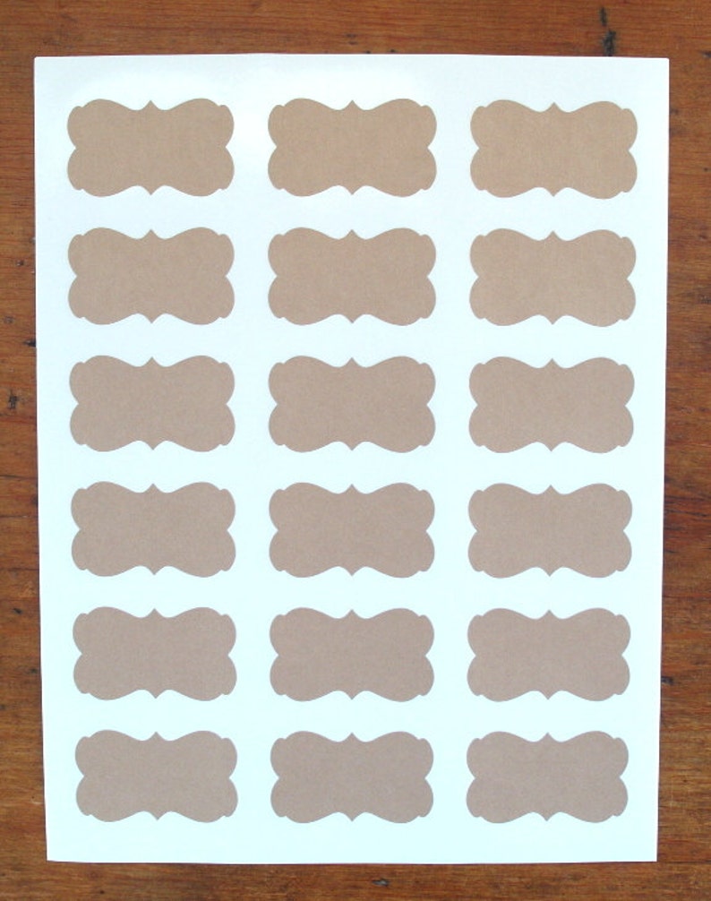 Kraft Label Kraft Sticker Custom Kraft Stickers Set of 18 Etsy