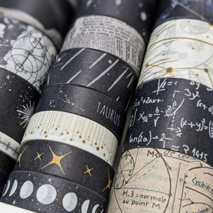 Celestial - astronomisch - astrologisch - Washi-tapes voor tijd en ruimte, set van 20