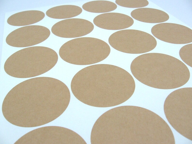 Kraft Circle Labels 2 Inch Circle Stickers Set of 40 Etsy