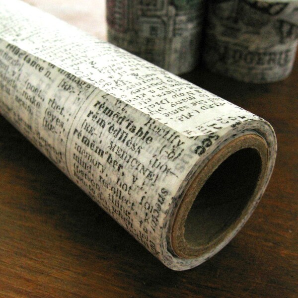 Black and White Old Dictionary Tissue Paper Wrap, Tim Holtz Terminology