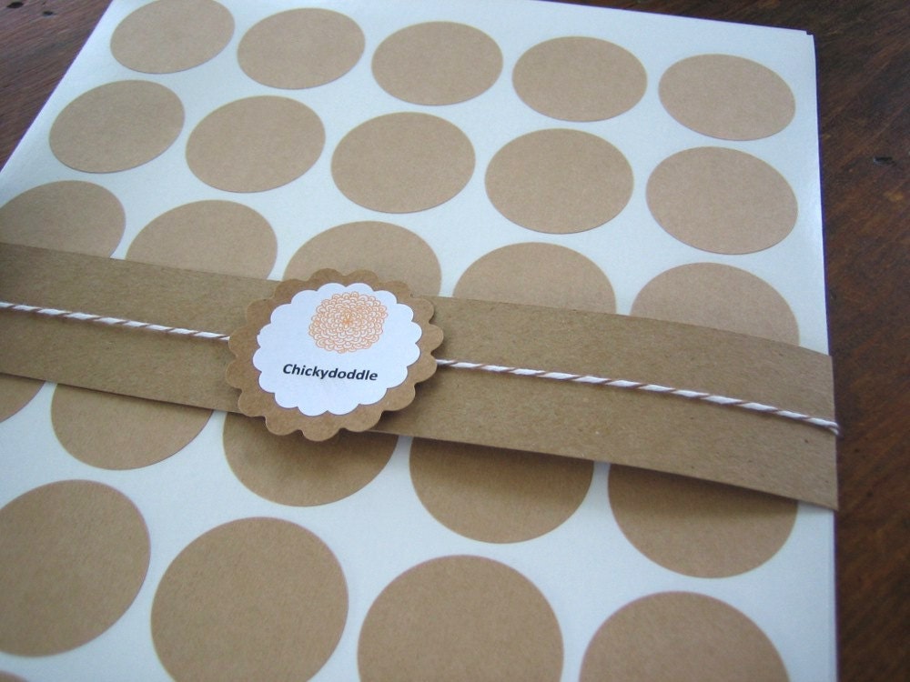 Circle Kraft Labels 1.5 Inches - Set of 60