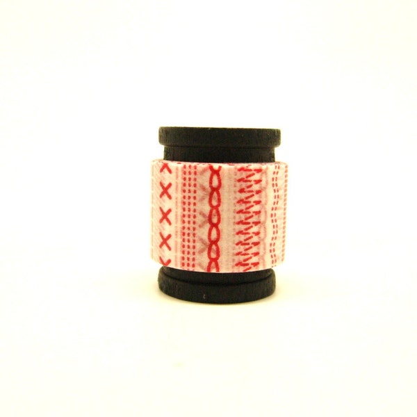 Japanese Washi Masking Deco Tape: Red Stitch Pattern
