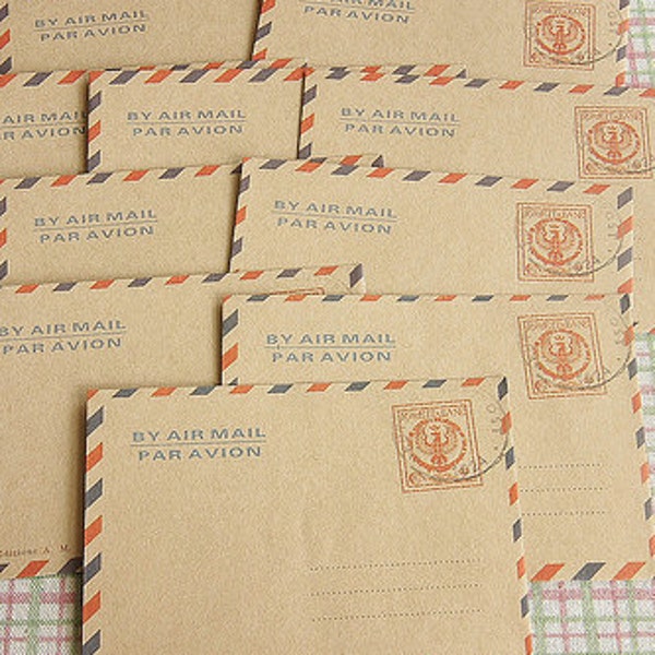 Small Kraft Envelopes - Italy, Vintage Style Kraft Envelope (Set of 10)