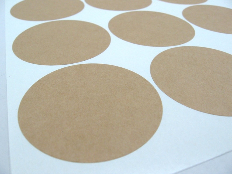 Kraft Circle Labels 2 Inch Circle Stickers Set of 40 Etsy