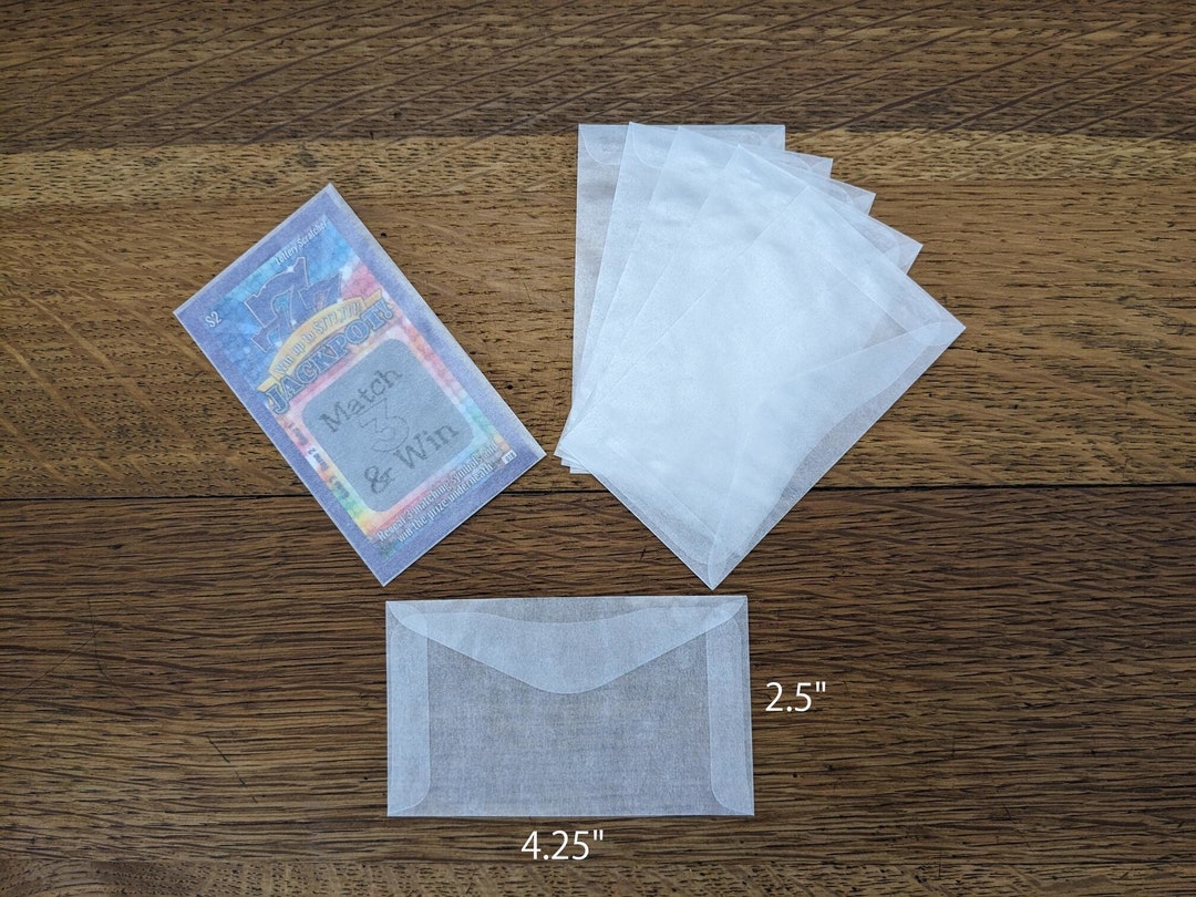 Lottery Ticket Envelopes Gift Card Envelopes Scratch Card Envelopes Set