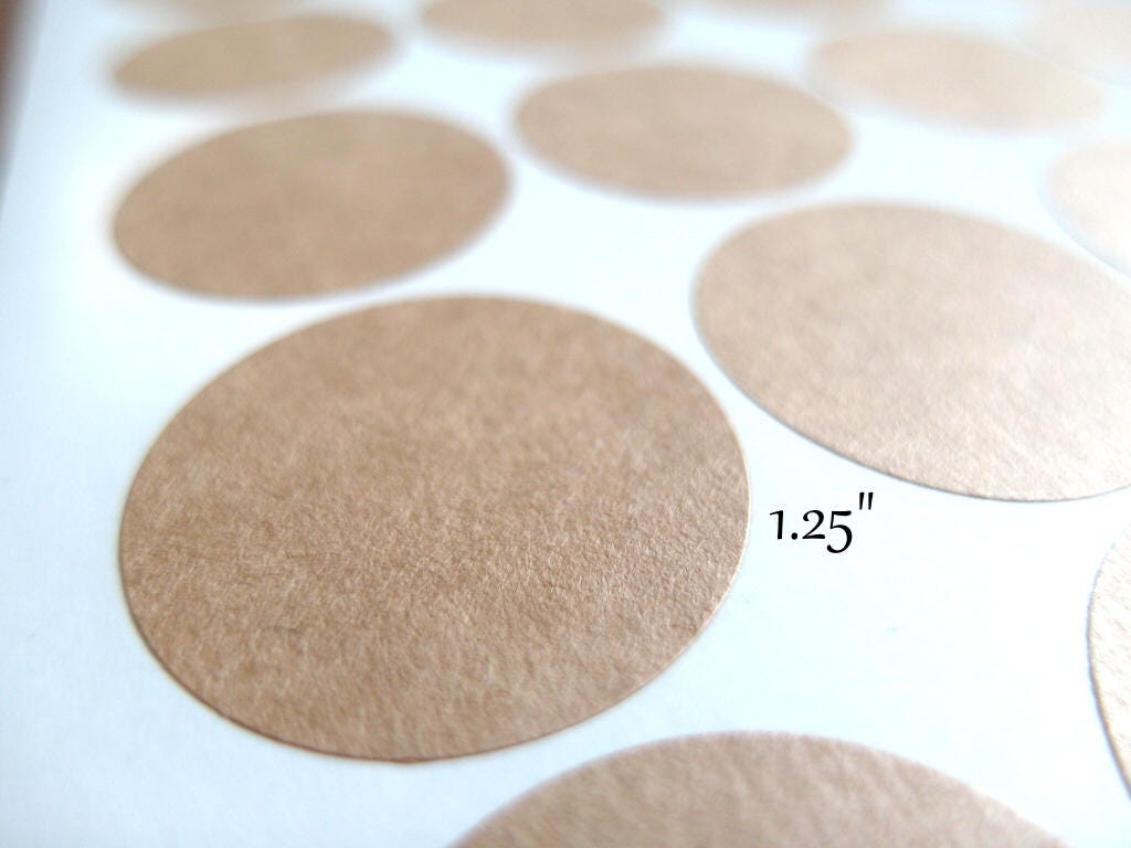 Kraft Circle Sticker - Circle Stickers - Round Stickers - Kraft Labels, 1.25" Set of 96