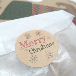 Adhesivo navideño, sello navideño, conjunto circular de 1,5" de 30