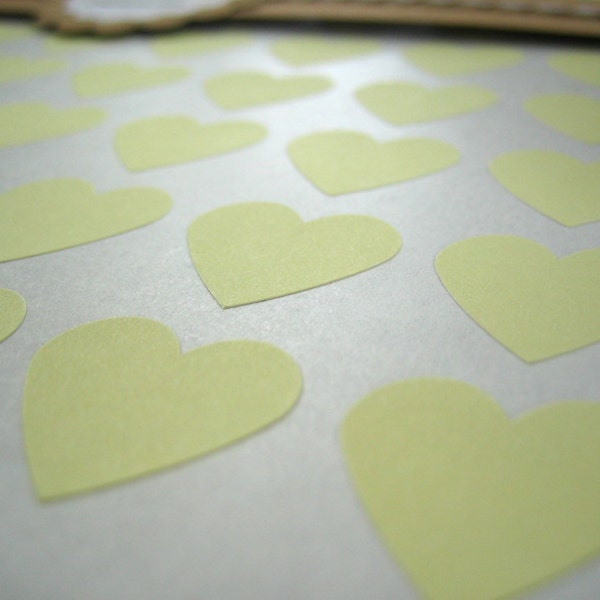 Pastel Yellow Heart Stickers, Envelope Seal Set of 108, 3/4" x 3/4"