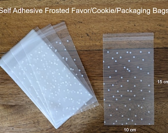 Polka Dot Bag - Frosted Bags - Resealable Food Bags - Cookie Bags - Candy Bags - 15 cm x 10 cm, Set of 50