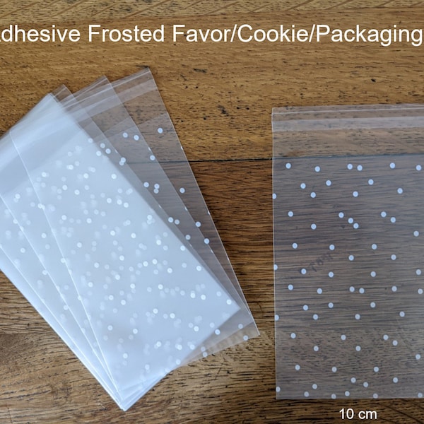 Polka Dot Bag - Frosted Bags - Resealable Food Bags - Cookie Bags - Candy Bags - 15 cm x 10 cm, Set of 50