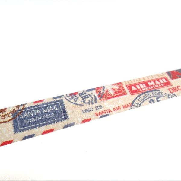 FREE SHIPPING - Christmas Washi Tape, Airmail Washi Tape, Santa Washi Tape