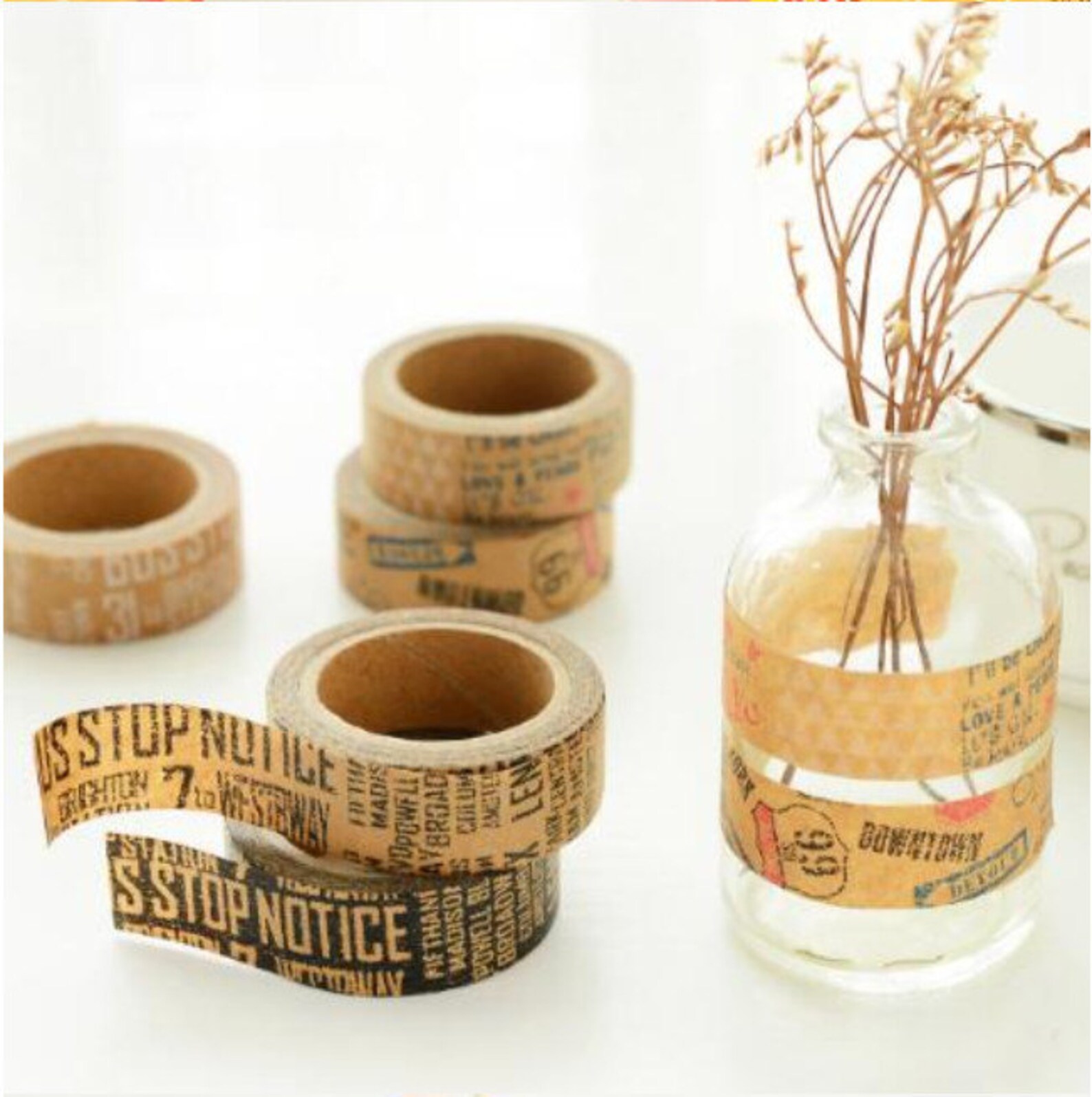 Kraft Paper Washi Tape Retro Style Washi Tape Love and Etsy