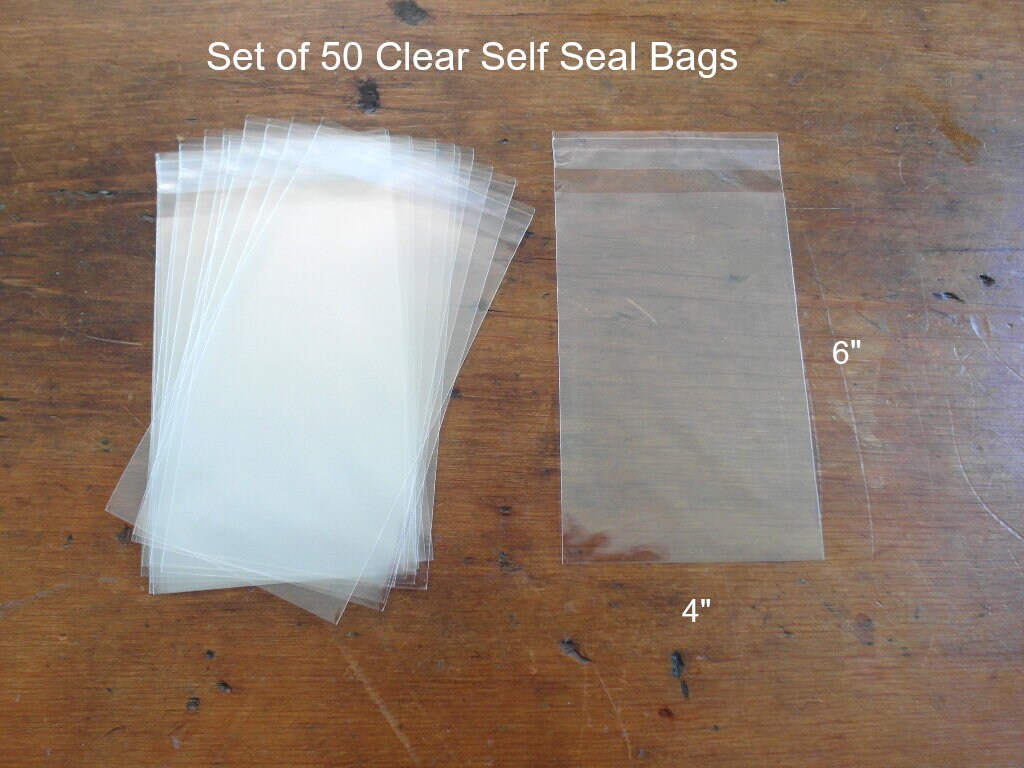 200 Pcs Plastic Bags Clear Thick Self Adhesive Cellophane Seal Bags 6x4cm  Transparent Self Sealing OPP poly Bag Pouch For Gift packaging Storage bags