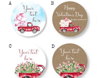 Custom Round Stickers - Favor Stickers - Valentine Stickers - Heart Stickers - Floral Stickers, 1.25", 1.5" , 2", 2.5", or 3"