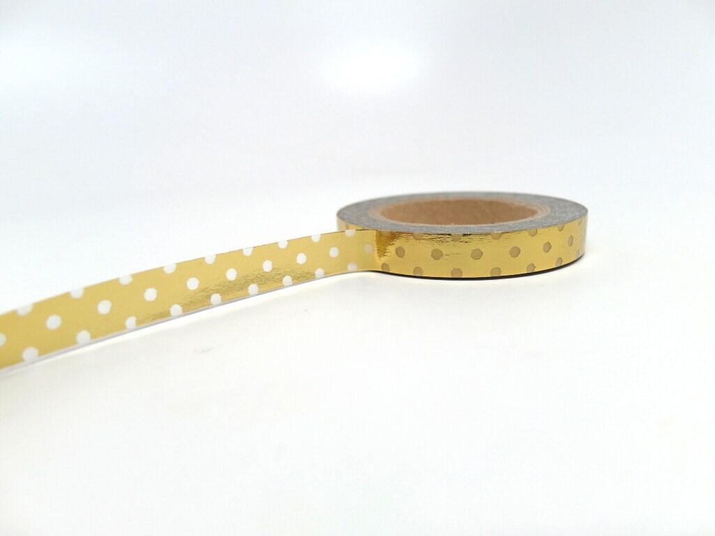 Gold Foil Tape - Polka Dot Washi Tape - Gold Washi Tape - Slim Washi …