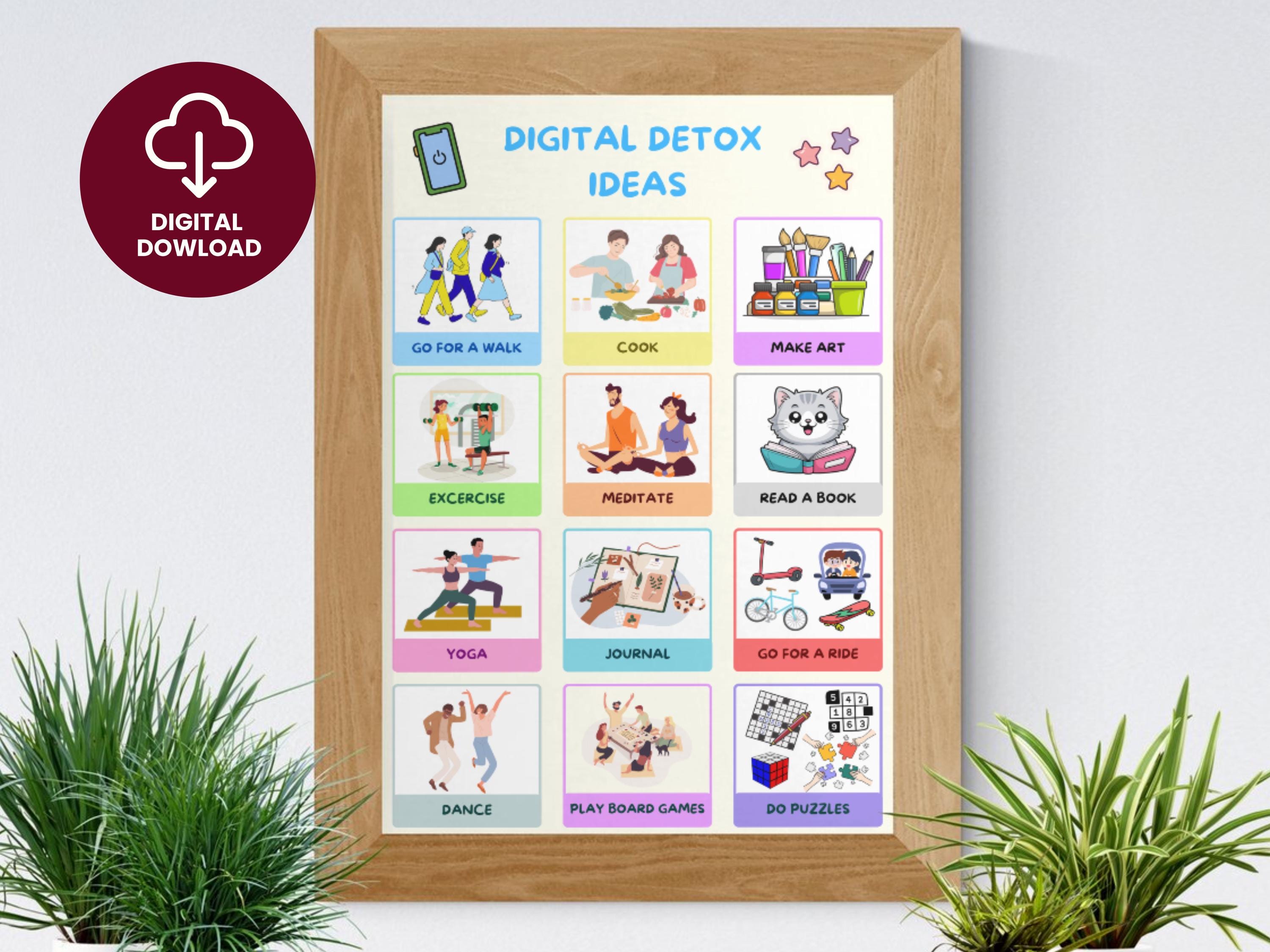 Digital Detox Ideas Poster: Mindfulness Wall Art (printable PDF) - Etsy