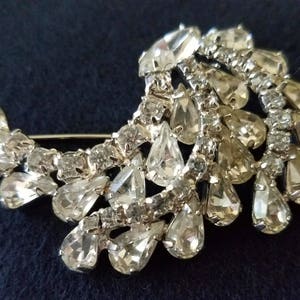 DIAMOND BROOCH, Vintage From the 1940&#39;s.  Elegant Kramer of New York signed Brooch, Kramer jewelry, large Diamond Brooch, Collectors piece.