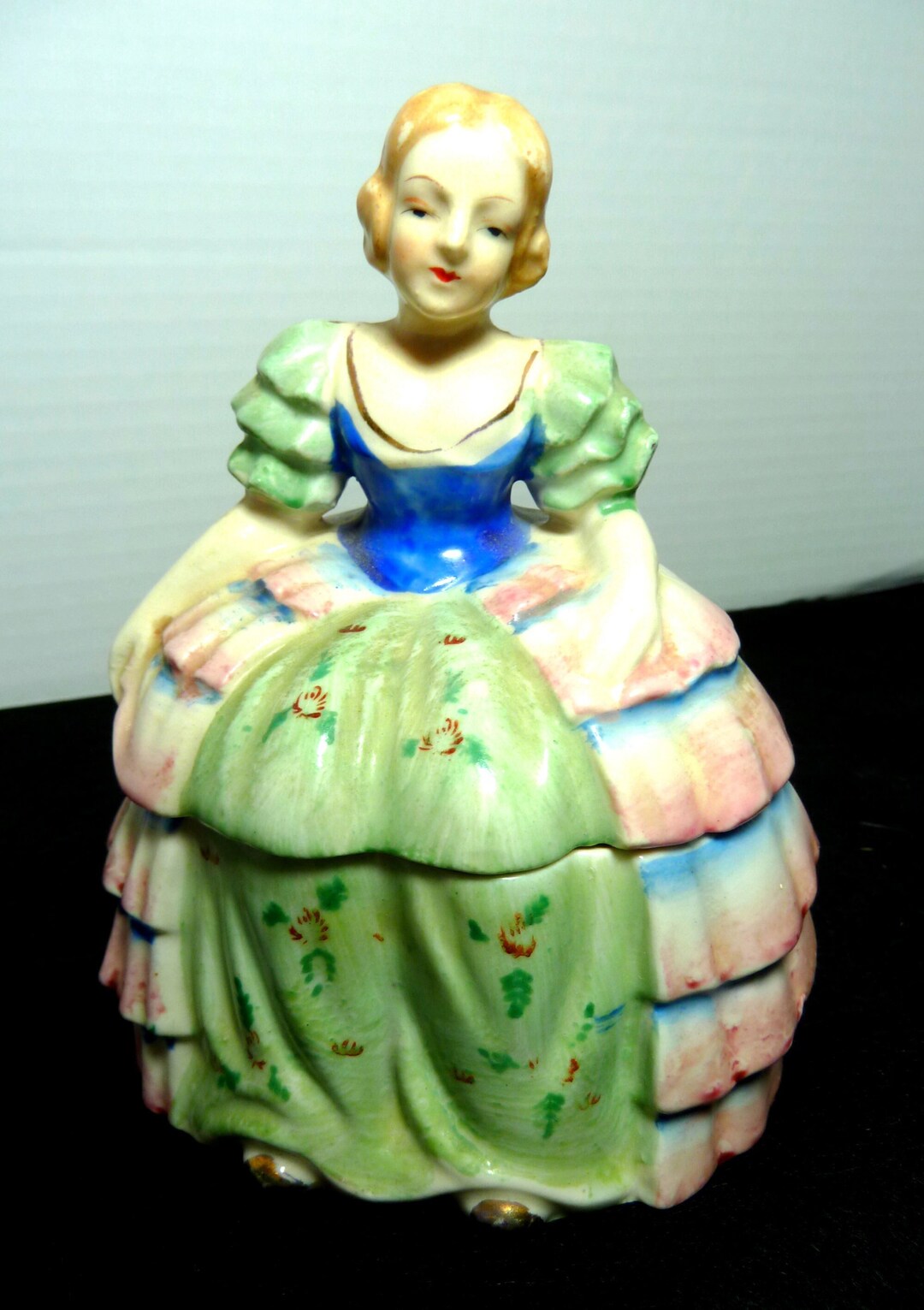 POWDER GIRL BOX Vintage Porcelain Vanity or Dressing Table Etsy