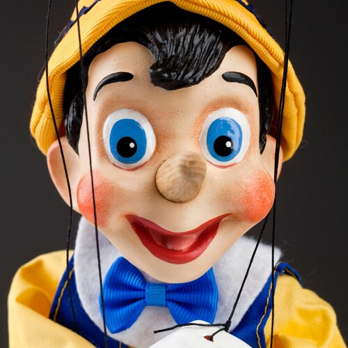 Pinocchio Cartoon Puppet – Czech Hand-made Marionette from Prague