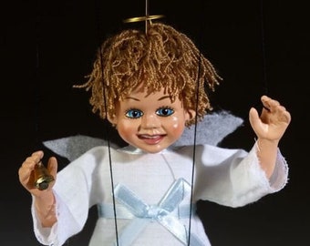 Little Angel – sweet hand-made marionette puppet, 9 inches (24 cm)