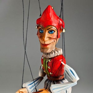Marionette Jester from CzechMarionettes traditional hand carved collection (made in Czech Republic)