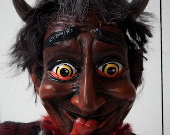 Devil Czech Marionette Puppet - handgemaakt beeldje van Pargue