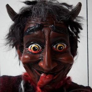 Devil Czech Marionette Puppet - handgemaakt beeldje van Pargue