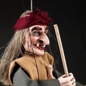 Small Witch Puppet - handmade Marionette