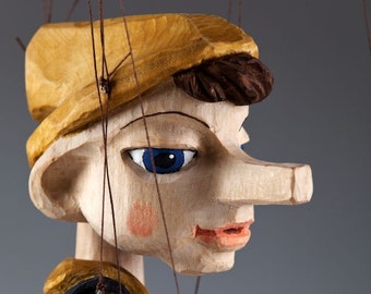 Hand Carved Pinocchio Marionette Puppet - 50cm 19 inches