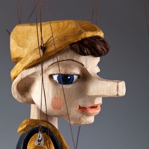 Hand Carved Pinocchio Marionette Puppet - 50cm 19 inches