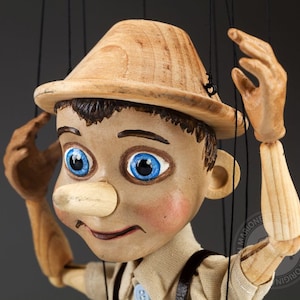 Incroyable marionnette Pinocchio dans un style rétro Marionnettes à fils de 32,5 cm de haut par Czech Marionettes image 2