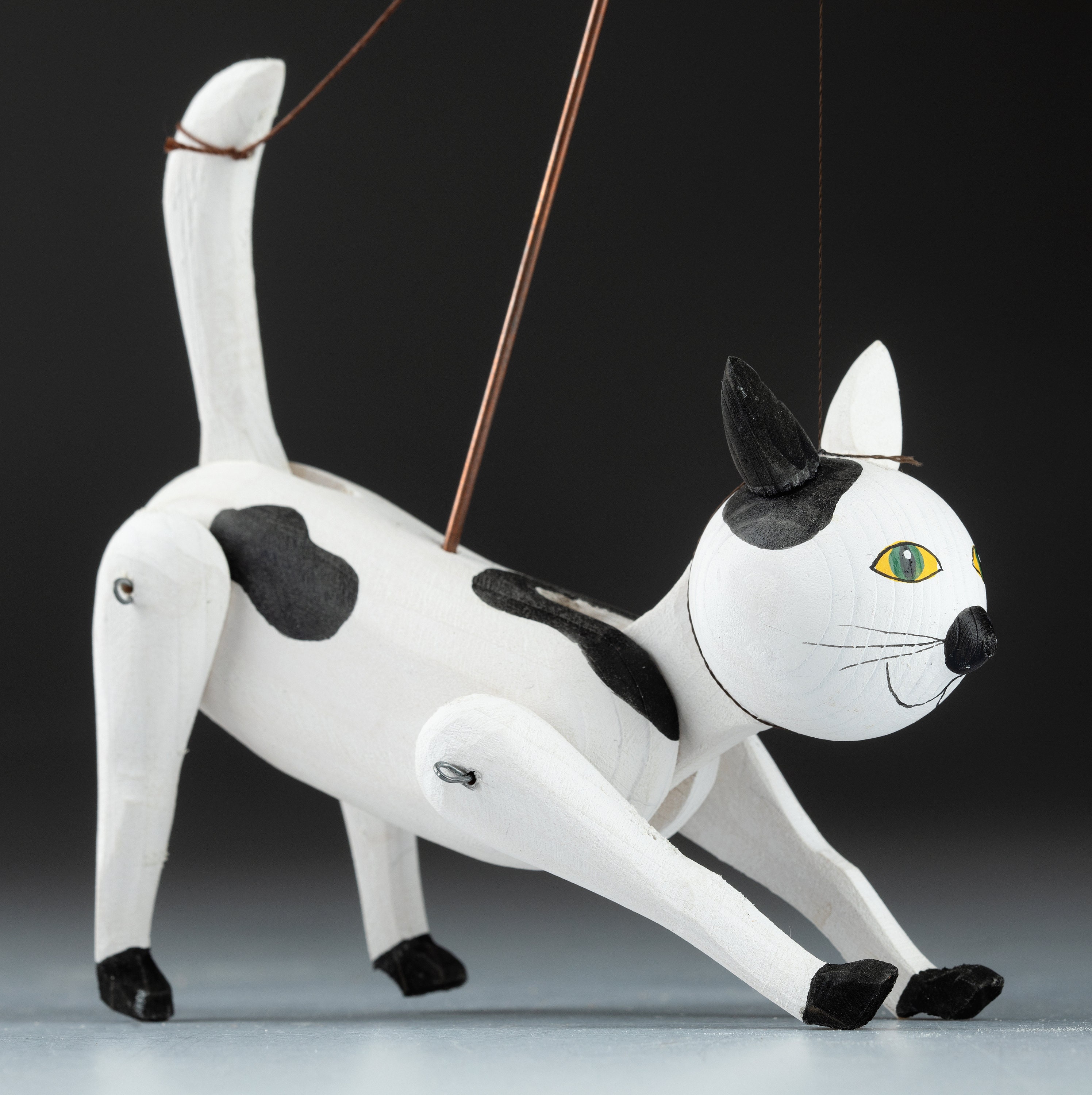 Cat - Wooden Handmade Puppet - Etsy