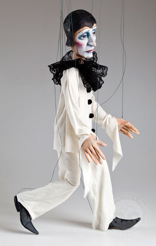 Buy Melancholic Pierrot Marionette - Czech Unique Hand Carved