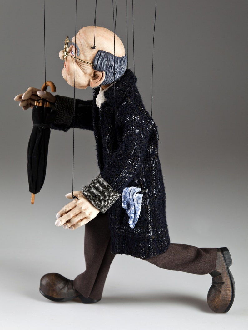 Marionnette Old man Joe de CzechMarionettes collection traditionnelle faite main fabriquée en République tchèque image 9