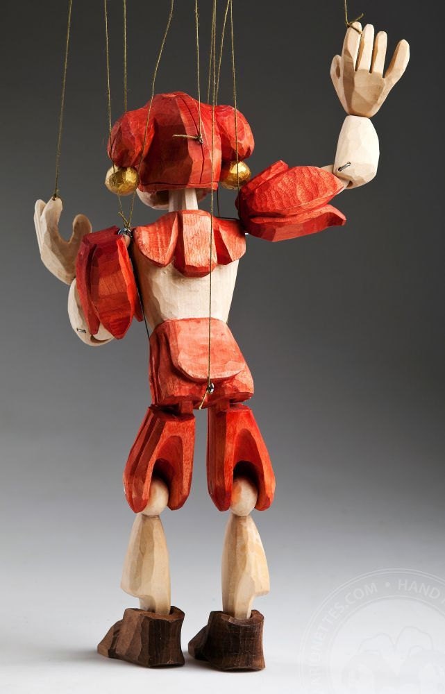 道化師 中型木製マリオネット - Etsy 日本