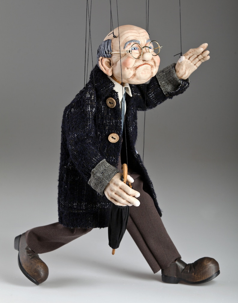 Marionnette Old man Joe de CzechMarionettes collection traditionnelle faite main fabriquée en République tchèque image 8