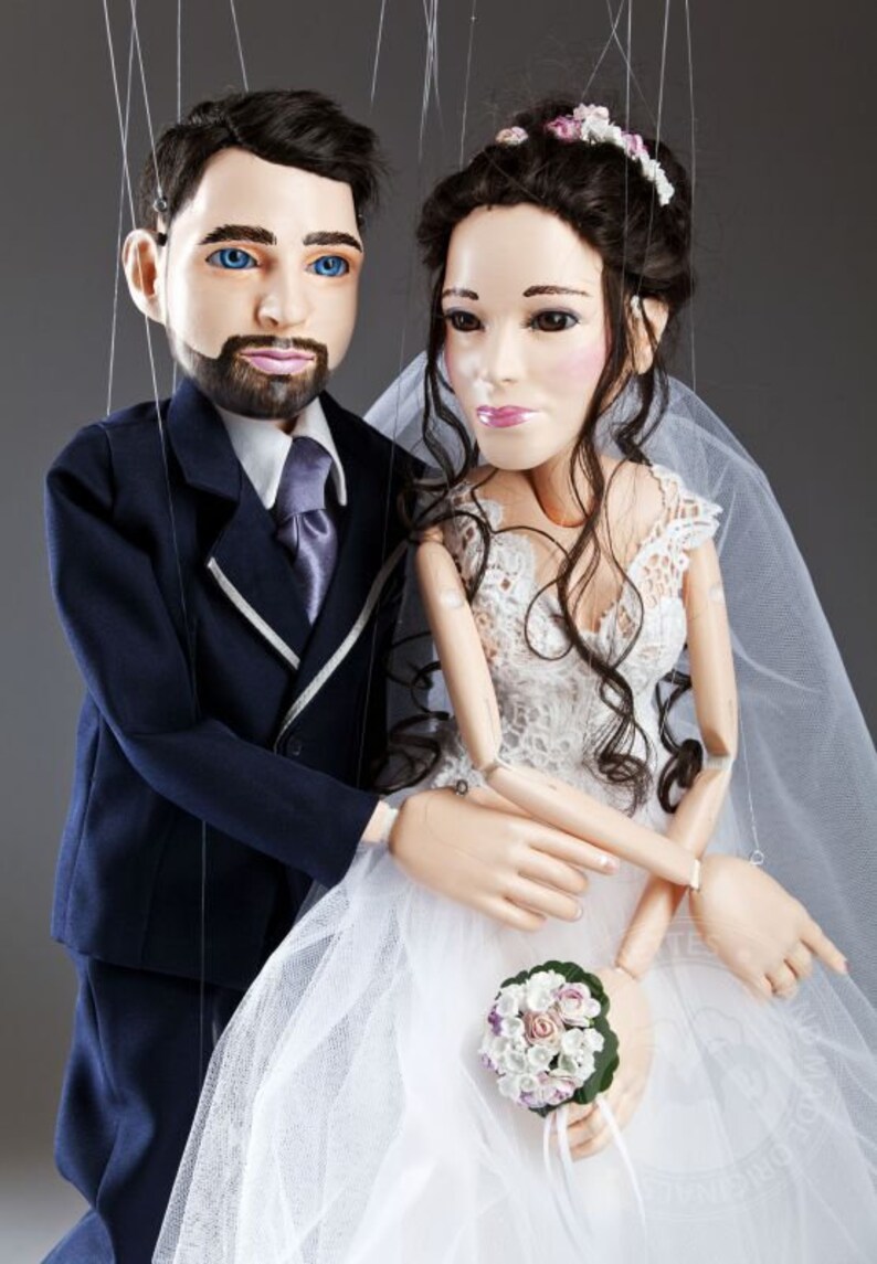 Wedding Portrait Marionettes Made Based on a Photo - 24 Inches Tall ...