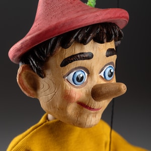 Pinocchio Cartoon Puppet – Czech Hand-made Marionette from Prague