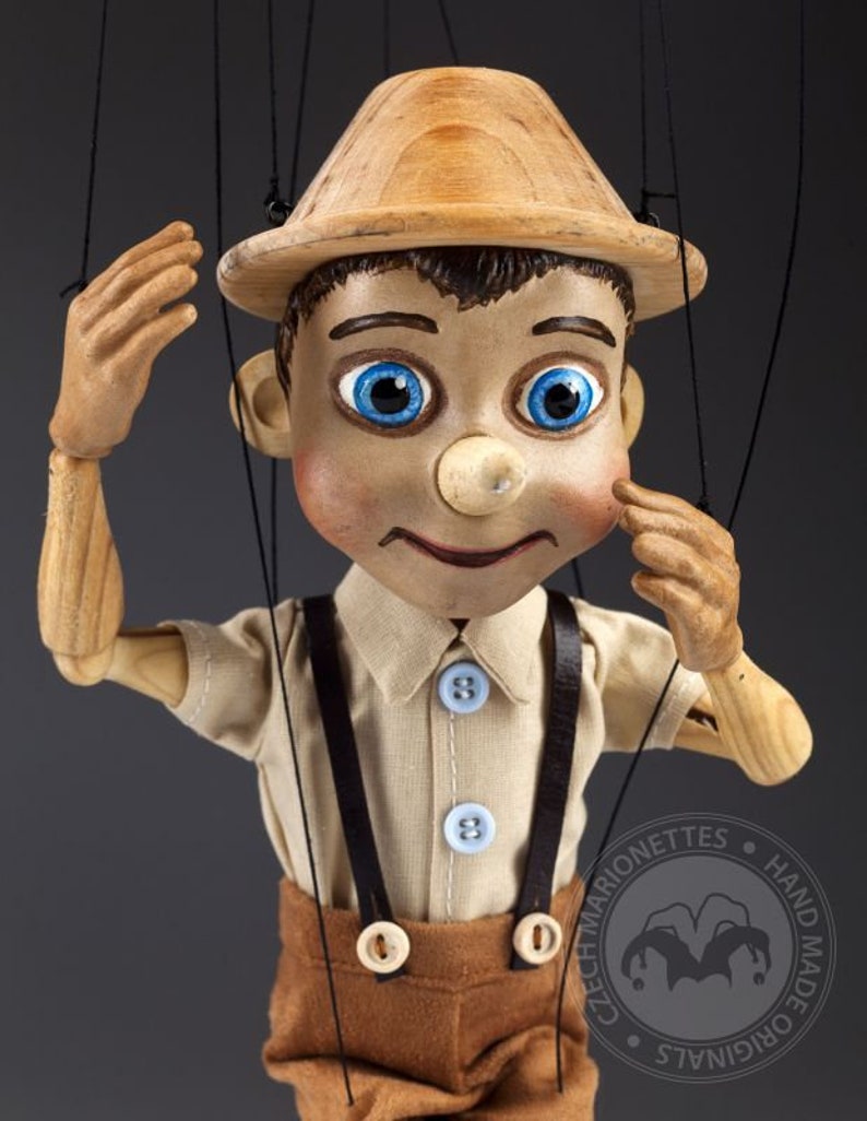 Incroyable marionnette Pinocchio dans un style rétro Marionnettes à fils de 32,5 cm de haut par Czech Marionettes image 1