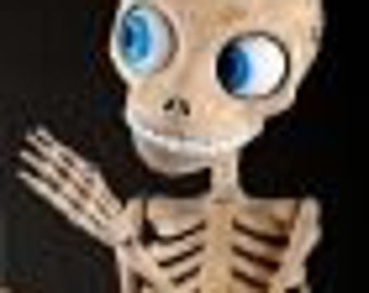 手彫りの骸骨マリオネット：リンデンウッド人形、チェコ製 - Etsy 日本
