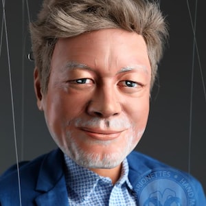 Portrait custom-made Marionette of a man - Handmade puppet 60 cm tall