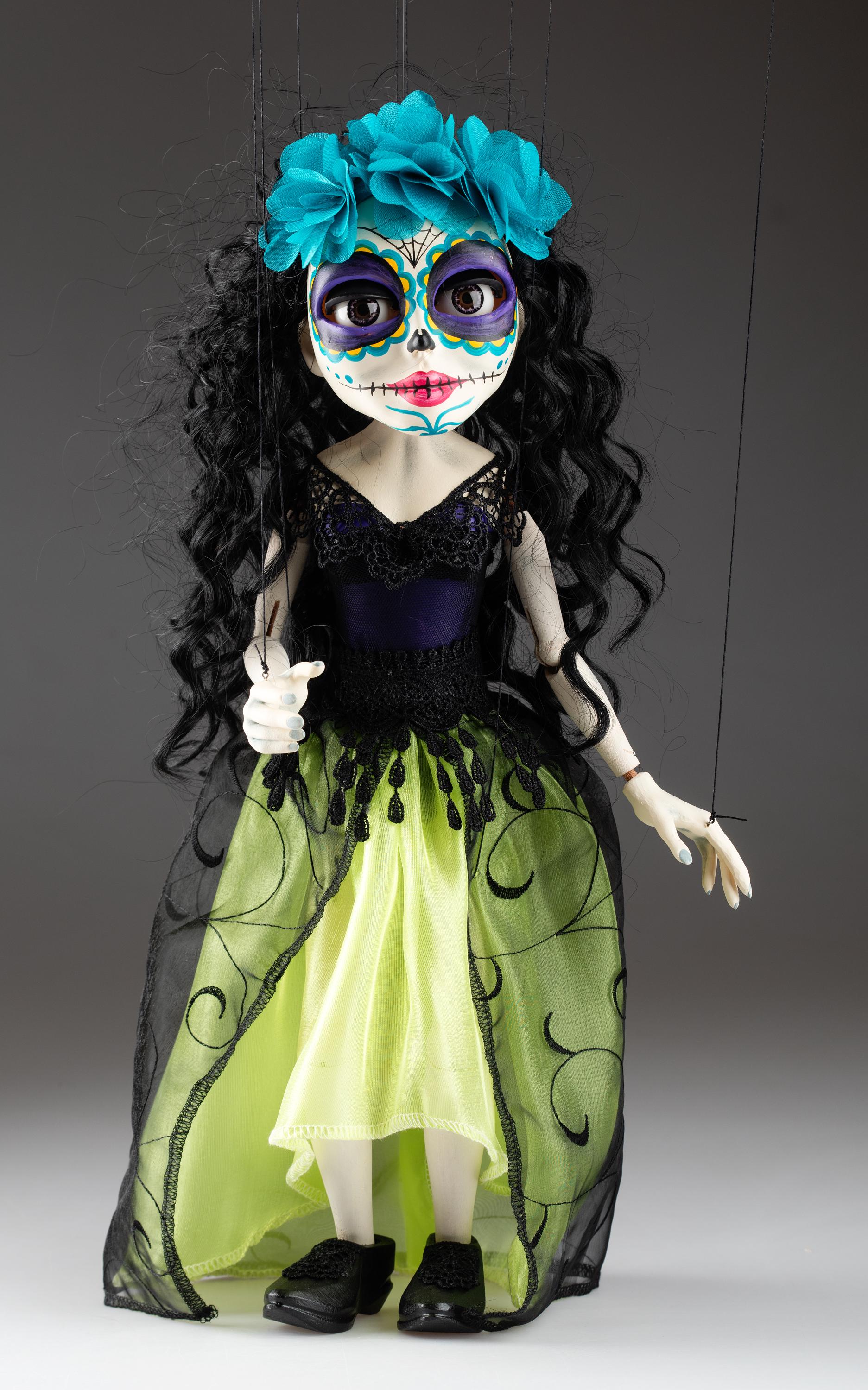 Blue Santa Muerte, design puppet