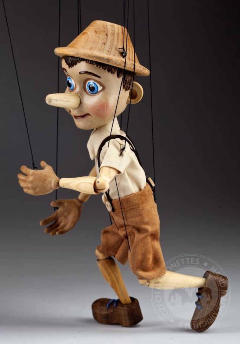 Incroyable marionnette Pinocchio dans un style rétro Marionnettes à fils de 32,5 cm de haut par Czech Marionettes image 4