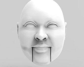Fat Man / Woman – head with opening mouth (for doll, marionette, puppet)