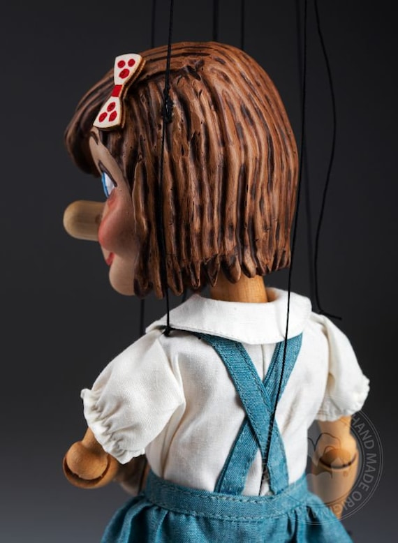 Litttle Girl Pinocchio Marionette Czech Handmade Puppet 