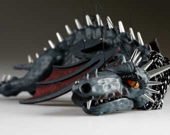 Marionetta drago spaventoso dalla tradizionale collezione fatta a mano (prodotta in Repubblica Ceca)